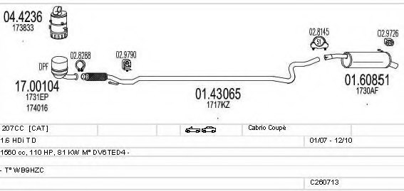 MTS C260713010629 Exhaust System